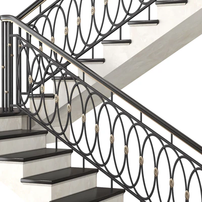 Современная лестница в стиле Ар-деко.Modern interior stair — Вид 2