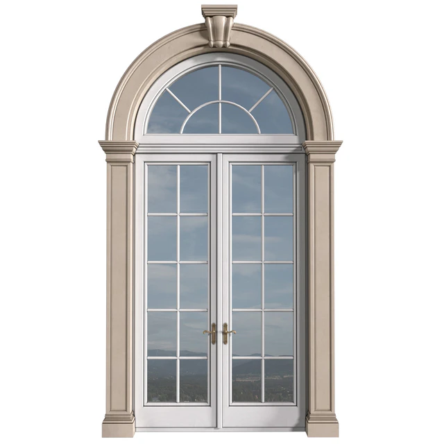 Arc Classical frame window.Entrance to the house.Front Door.Arched Opening.Outdoor Entrance classic door.External Doors. Exterior Door.Street Doors — Download