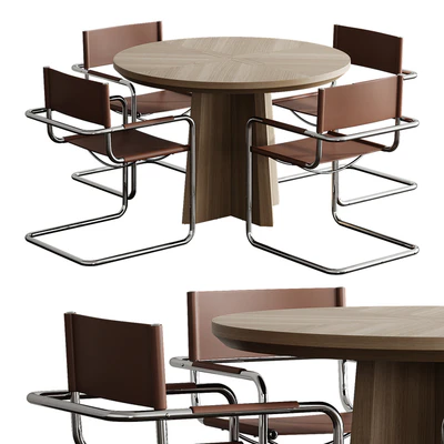 Стол CROSS ROUND by bino home со стульями MOMO HOME Store — Вид 1