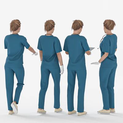 Nurse Woman in 04 Poses — Ver 2
