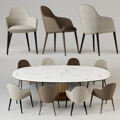 Chairs Giorgetti Selene. Table Giorgetti Mizar — Ver 1