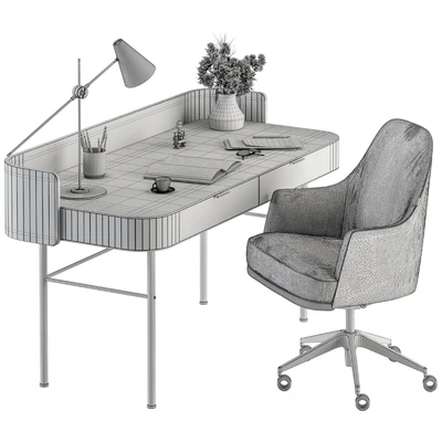 Home Office Wood and Black Table - Office Furniture 292 — Ver 2
