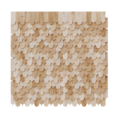 Wooden roof tiles seamless model 9 — Вид 1