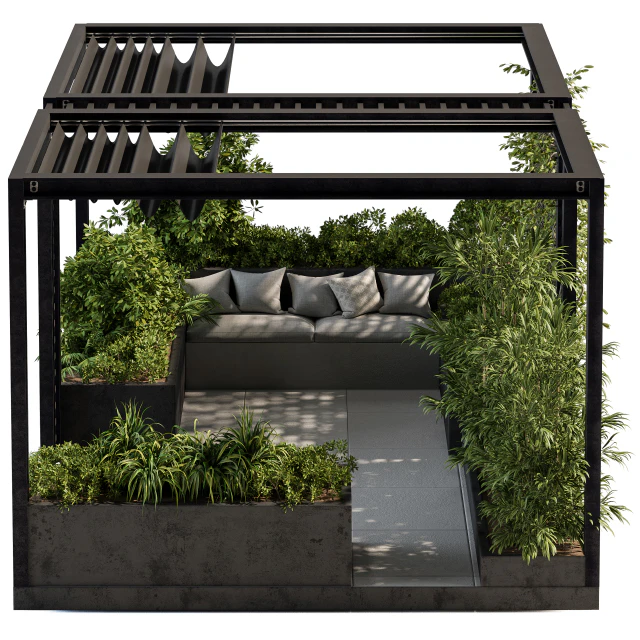 Roof Garden and Landscape Furniture with Pergola - Set 38 — Скачать