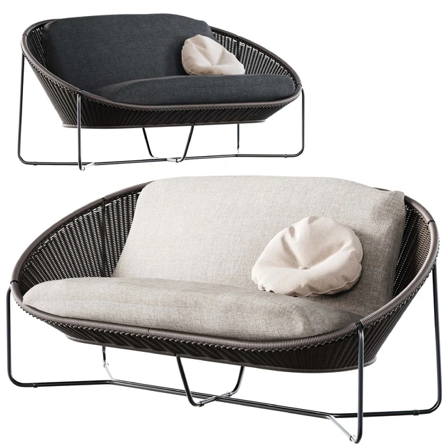 Morocco Graphite Oval Loveseat Crate and Barrel — Descargar