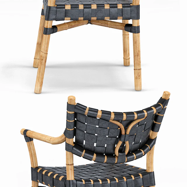 Canyon Leather And Rattan Chair — Скачать