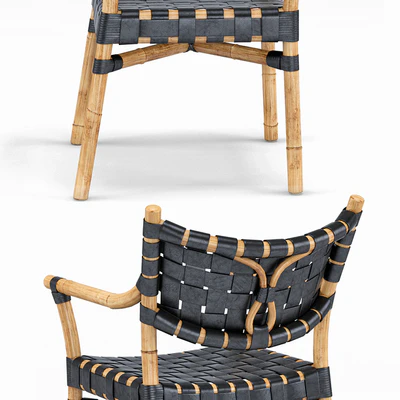 Canyon Leather And Rattan Chair — Вид 2