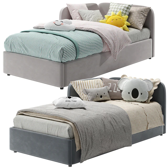 Corner Bed With Side Back — Скачать