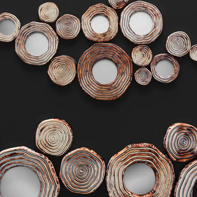 Circle Cluster Wall Decor, медь, патина, медный декор, диск, настенный декор, круглый, арт, картина — Вид 2