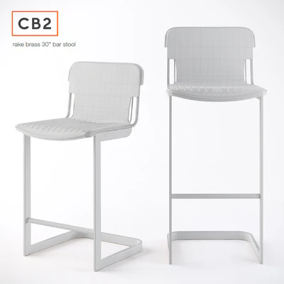 CB2, Rake Brass bar stool — Вид 2