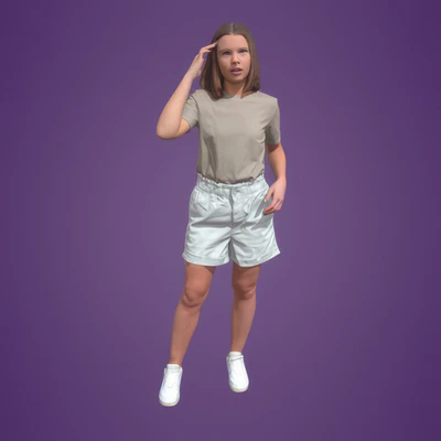 posed woman standing talking 045-3696 — скачать