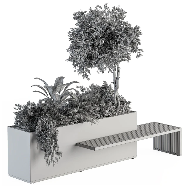 Urban Furniture / Plant Box with Bench - Set 28 — Descargar