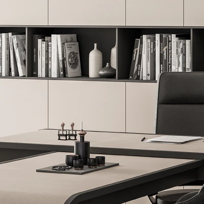 Office Furniture Boss Desk Cream  - Manager Set Table 43 — Вид 2