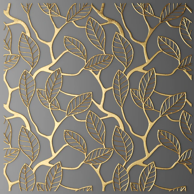 Panel, Lattice, panel, pattern, art, abstraction, decorative, interior, wall decor, gold, luxury, leaf — Descargar