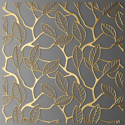 Panel, Lattice, panel, pattern, art, abstraction, decorative, interior, wall decor, gold, luxury, leaf — Ver 2