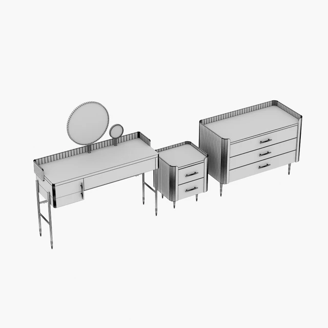 furniture set Lali Dressing Table, Lali Chest of Drawers, Lali Bedside Table — Descargar