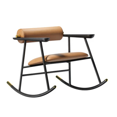 loulou rock rocking chair tan leather by gallottiradice — Скачать