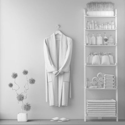 Bathrobe with bathrobe.H-1900mm. — Ver 2