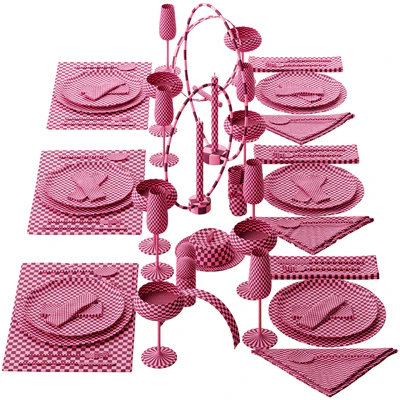 064 Tableware decor set 02 biege and bronze 00 — Ver 2
