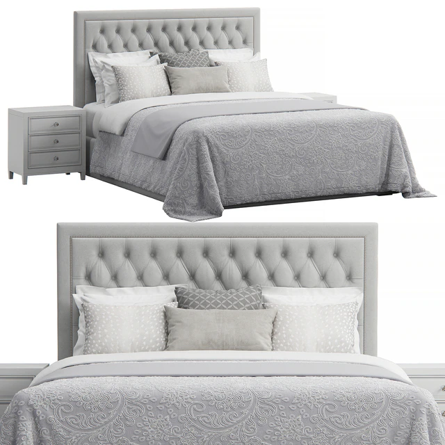 Osborne Fabric King Sized Tufted Headboard Bed — Descargar