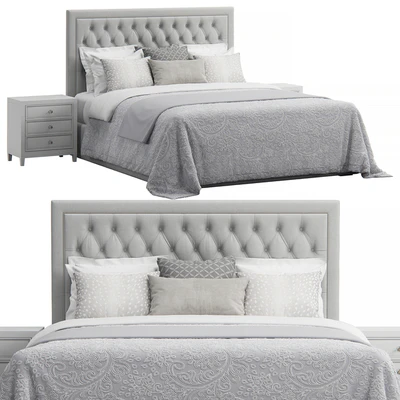 Osborne Fabric King Sized Tufted Headboard Bed — Ver 2