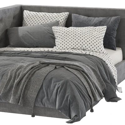 Cushy Upholstered Platform Corner Bed — Ver 2