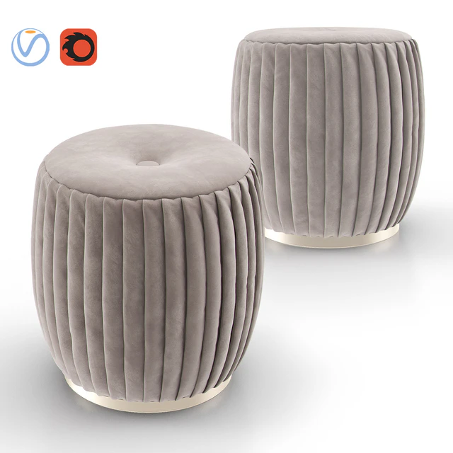 Bella Beige Velvet Ottoman — Скачать