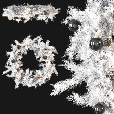Christmas wreath with toys and pine cones — Ver 2