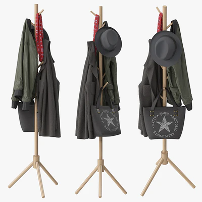 LENDRA Deluxe Wooden Coat Rack Tree — Ver 1