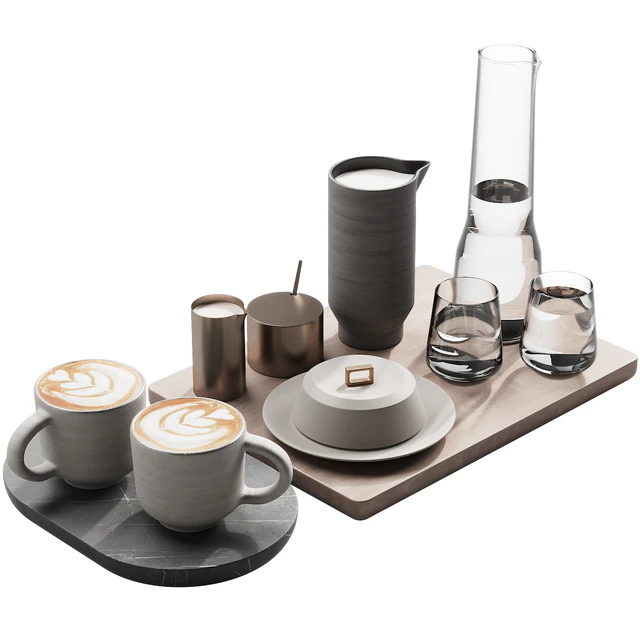 129 eat and drinks decor set 03 coffee and water kit 03 — Descargar
