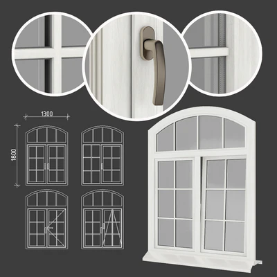 Plastic windows under a tree, type 06 part 02 set 07 — Ver 2