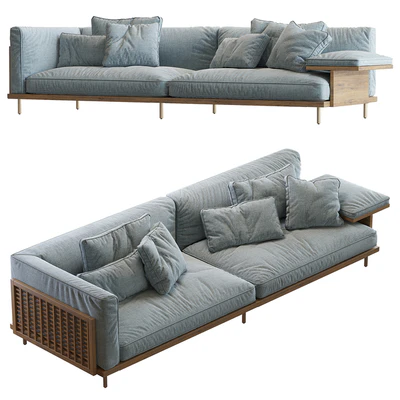 122 Belle Reeve Sofa Brass & Walnut — Ver 2