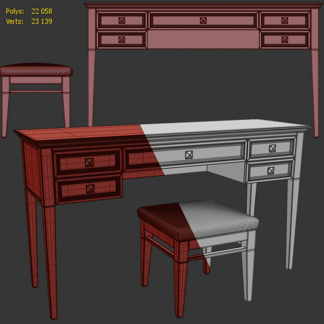 Туалетный столик RFS Бруклин. Dressing table by MebelMoscow — Скачать
