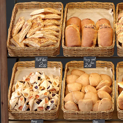 Showcase with pastries for shop and cafe. Bread — Ver 3