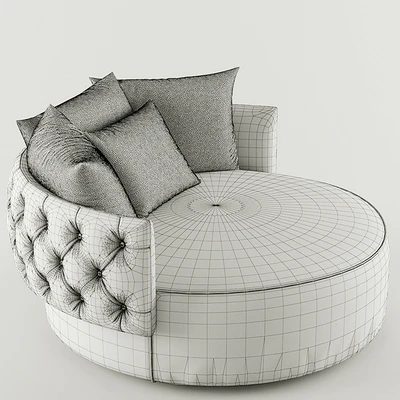 Armchair Fendi Casa Efea Capitonne — Ver 2