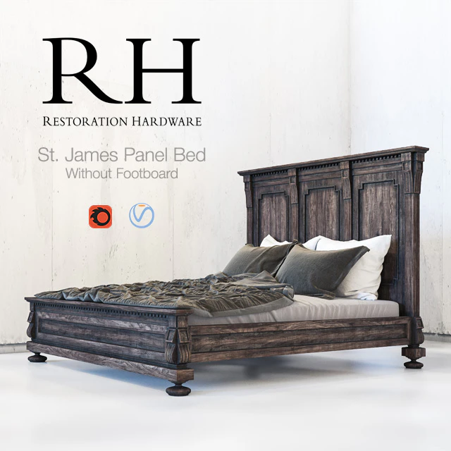 RESTORATION HARDWARE. St. James Panel Bed Without Footboard — Скачать