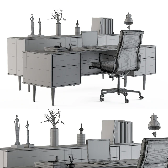 Office Furniture - Manager Set 10 — Descargar