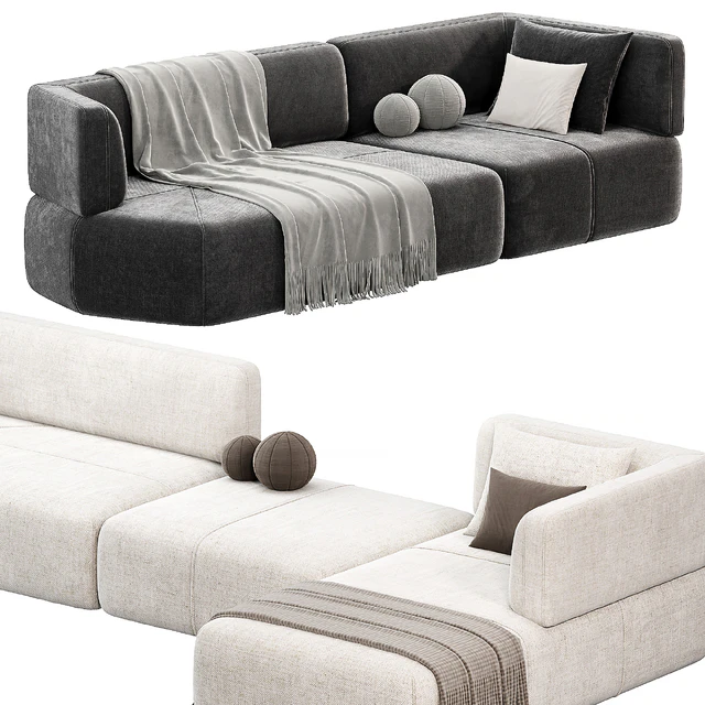 Contemporary Modular Sofa Offered in Elephant Velvet by 1stdibs — Descargar