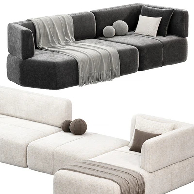 Contemporary Modular Sofa Offered in Elephant Velvet by 1stdibs — Ver 2