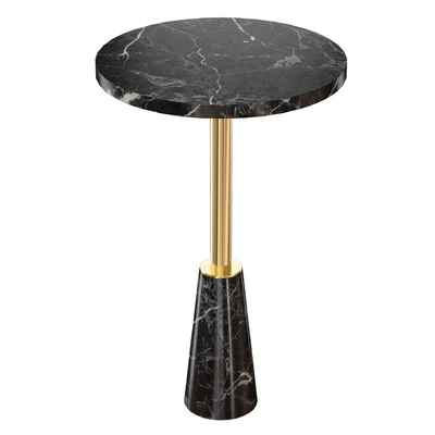 Leni Black Marble Drink Table (Crate and Barrel) — Ver 2