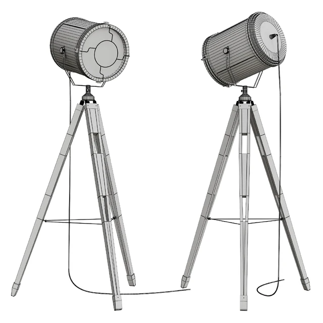 Retro decorative antique wooden tripod floor lamp — Скачать