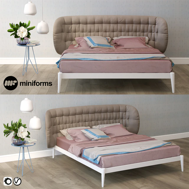 Кровать Shiko Capitoné Miniforms — Скачать