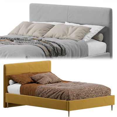 Bed Mayton 140 Velvet Yellow By Divan.ru / Кровать Майтон — Вид 1
