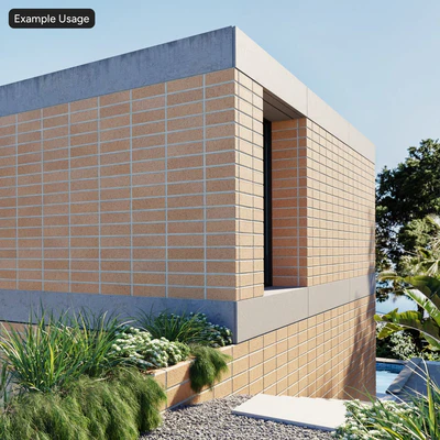 dragfaced stack bond brick wall texture orange — Вид 2