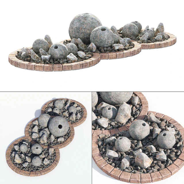 Flowerbad stone decor №3 / Клумба с каменным декором — Скачать