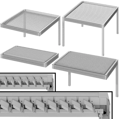 Metal pergola gazebo canopy with roller shutters — Ver 3