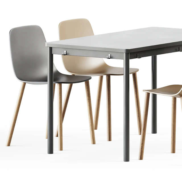 Tommaryd table by Ikea and Maarten Plastic Chair by Viccarbe — Скачать