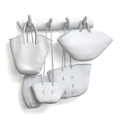 wall decor set with old wicker bags — Вид 2