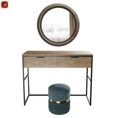 Dressing table Nord, pouf Roma big, mirror Afsan la redoute — Ver 2
