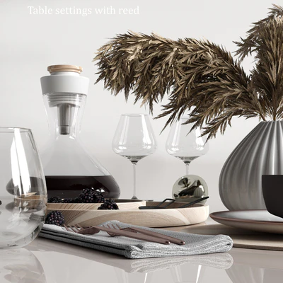 Table settings with reed — View 2